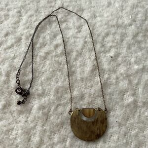 Gold Medallion Pendant Crescent Shape Necklace